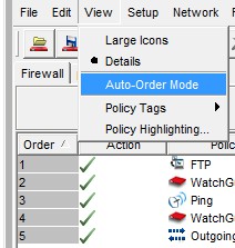 Watchguard Firebox Auto-Order-Mode / Malnual-Order-Mode
